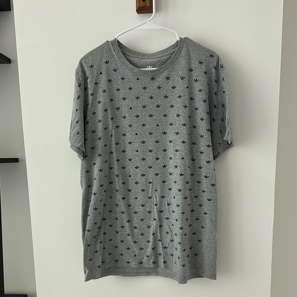 Adidas Gray Short Sleeve Tee with Pattern